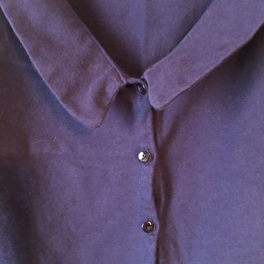 Anthropologie Navy Tie Front Top - Picture 3 of 9